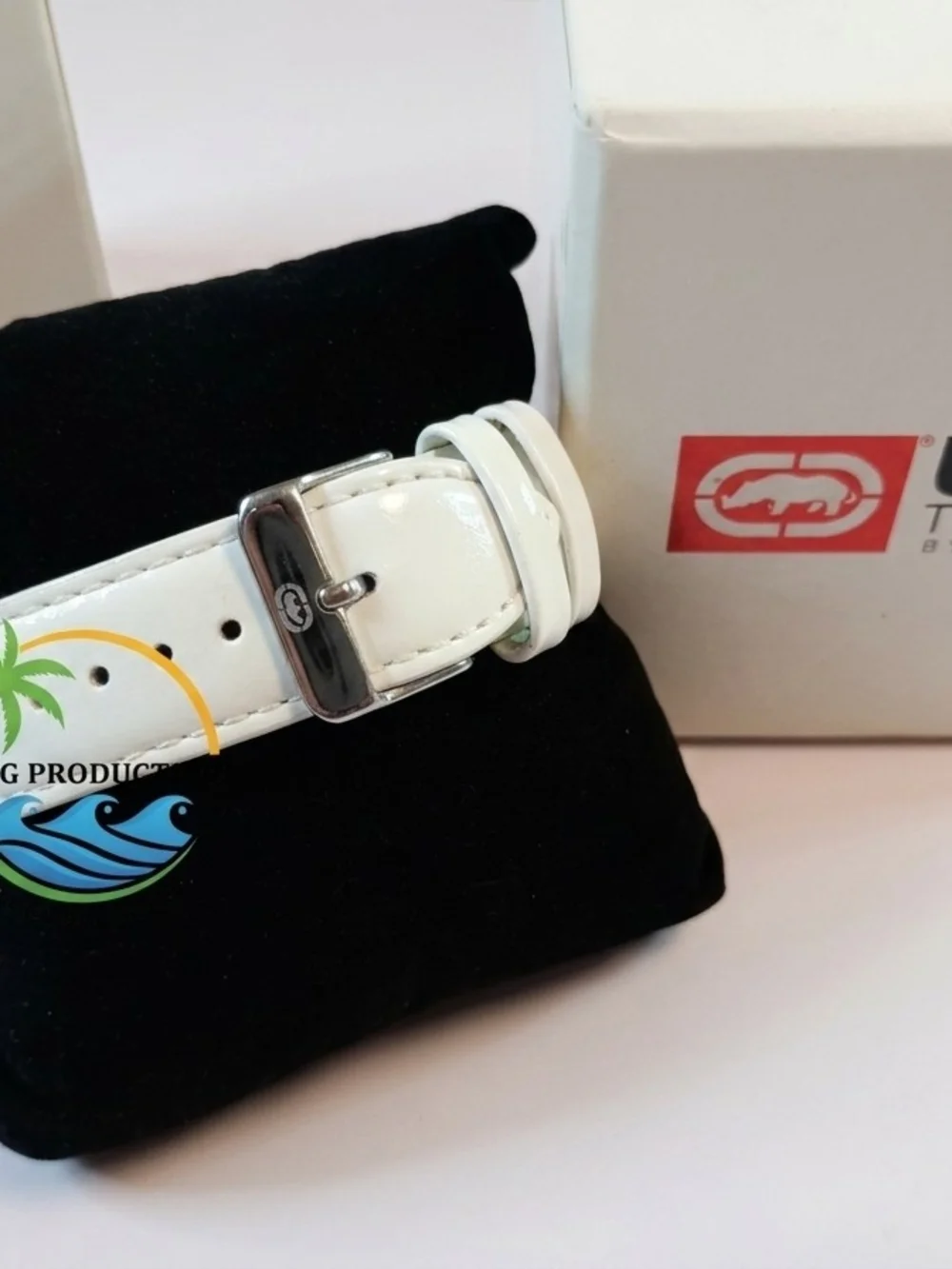 New Rare !Marc Ecko Timepieces White Leather Watch with Colorful Numerals